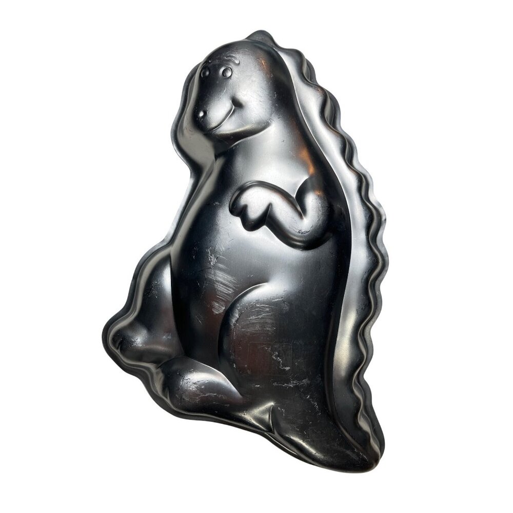 1988 Wilton Dinosaur Cake Pan Mold 9409 Aluminum Baking Tin Vintage Collectible